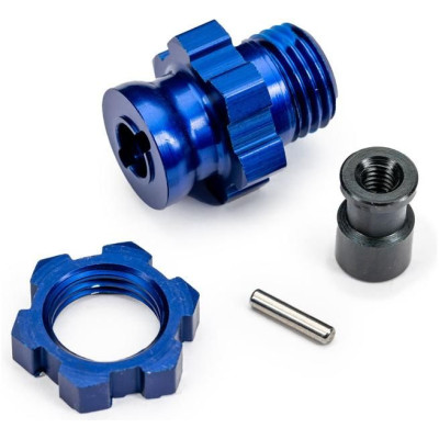 Traxxas náboj kola krátký 17mm s drážkami modrý
