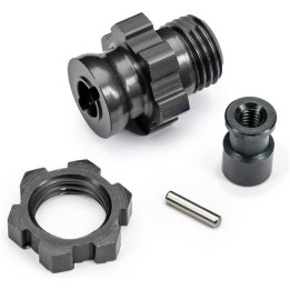 Traxxas náboj kola krátký 17mm s drážkami šedý