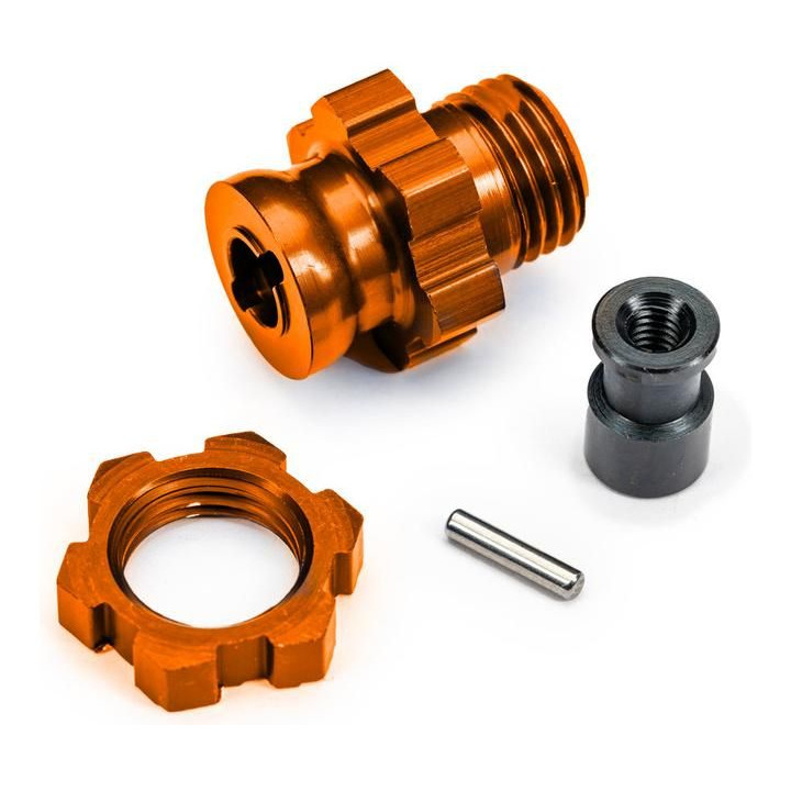 Traxxas náboj kola krátký 17mm s drážkami oranžový