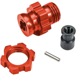 Traxxas náboj kola krátký 17mm s drážkami červený