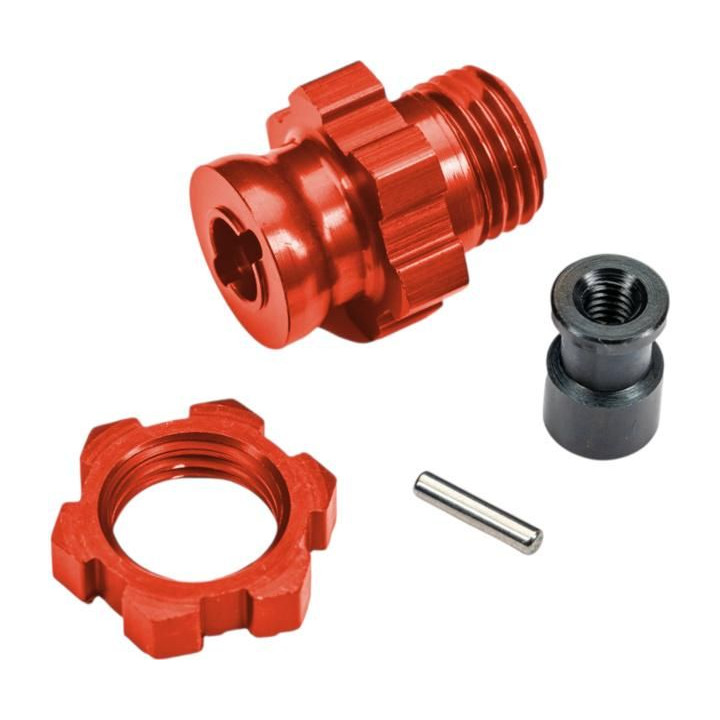 Traxxas náboj kola krátký 17mm s drážkami červený