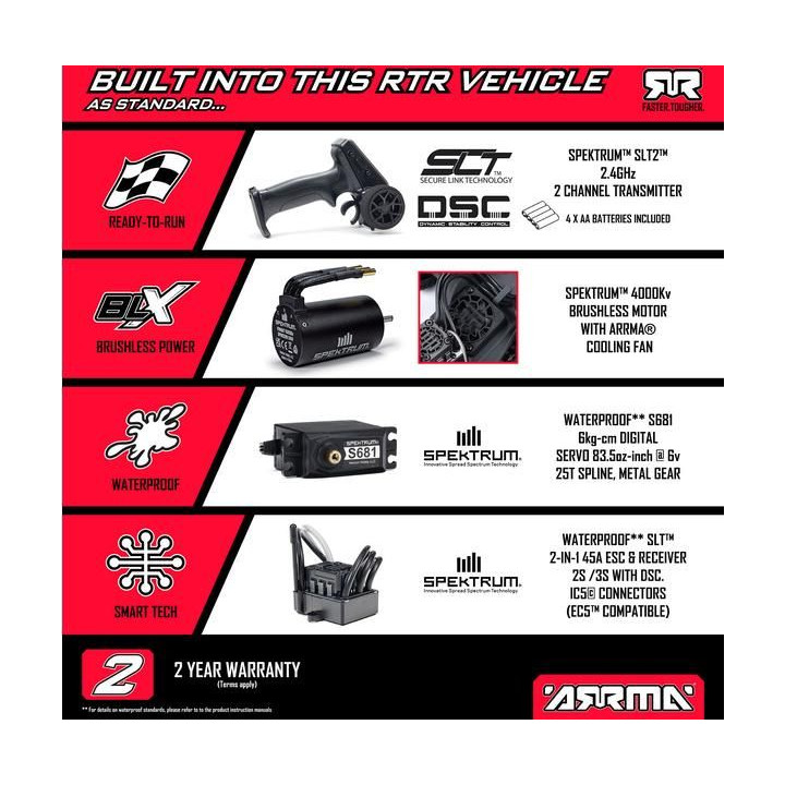Arrma Quake 223S BLX 2WD 1:10 RTR červená