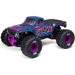 RC model monster trucku Arrma Quake 223S BLX s výkonným střídavým motorem a rychlostí až 80 km/h. Náhon 2WD, nezávislé zavěšení, olejové tlumiče, řídící jednotka Spektrum 45A SLT, napájení 2-3S LiPo, elektronická stabilizace DSC.