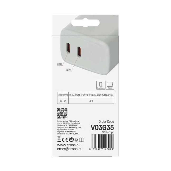 Síťový USB adaptér (zdroj) GaN PD 35W