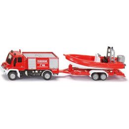 SIKU Blister - požární vozidlo Unimog s člunem