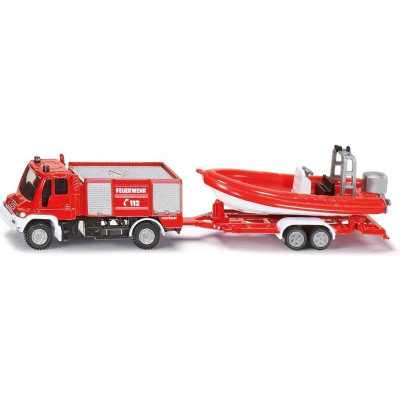 SIKU Blister - požární vozidlo Unimog s člunem