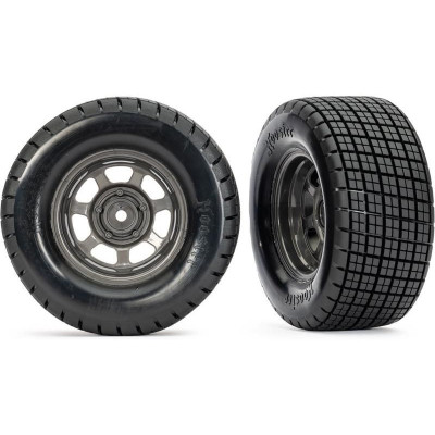 Traxxas kolo 2.2/3.0", disk dirt oval šedý, pneu Hoosier (2) (2WD přední)