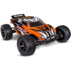 RC model auta Rustler HD v měřítku 1:10, typu Truggy. Pohání jej stejnosměrný motor Titan 550. Model jezdí až 48 km/h! Obsahuje bezsponkovou karoserii, odolné komponenty - Extreme Heavy Duty a náhon 2WD. NiMH akumulátor a USB-C nabíječ v balení.