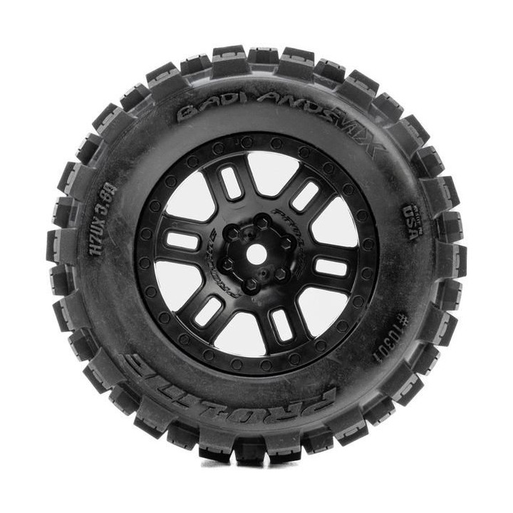 Pro-Line kolo 1:16, pneu Badlands, disk černý H12mm (2): Arrma Mini Kraton