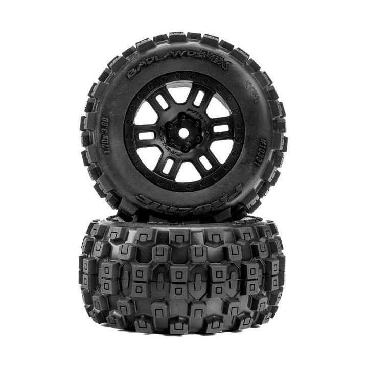 Pro-Line kolo 1:16, pneu Badlands, disk černý H12mm (2): Arrma Mini Kraton