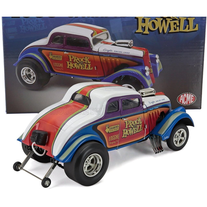 ACME MODELS FORD USA WILLYS GASSER PROCK & HOWELL 1933 - BLUE COPPER WHITE 1/18