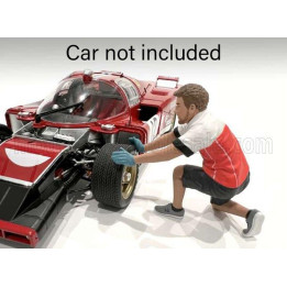 AMERICAN DIORAMA FIGURES MAN RACE CREW I - BLACK RED WHITE 1/24