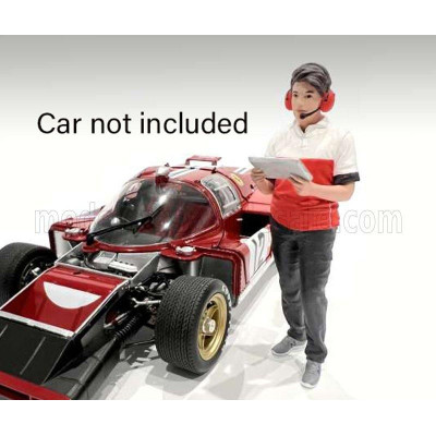 AMERICAN DIORAMA FIGURES MAN RACE CREW III - BLACK RED WHITE 1/24
