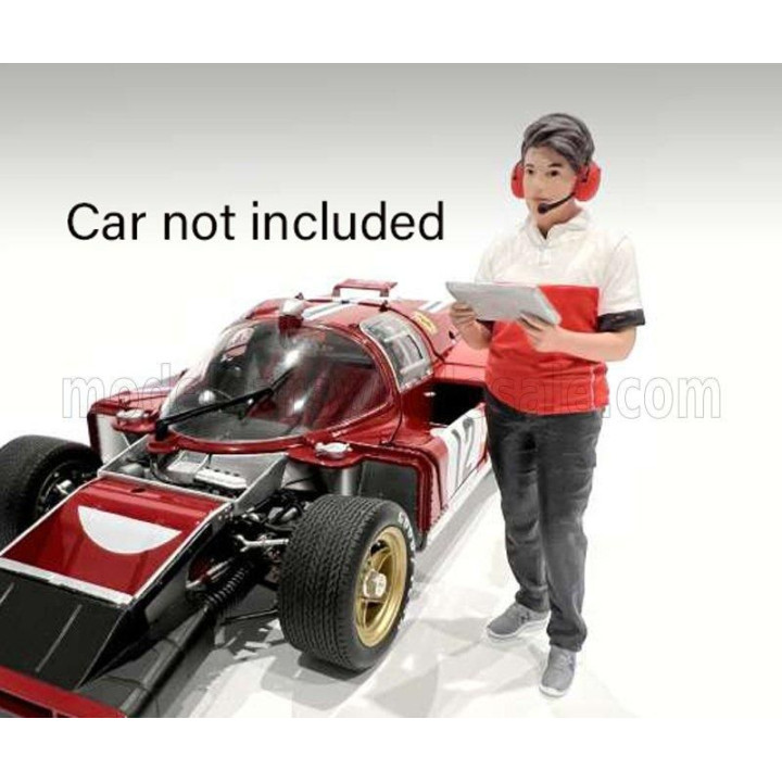 AMERICAN DIORAMA FIGURES MAN RACE CREW III - BLACK RED WHITE 1/24