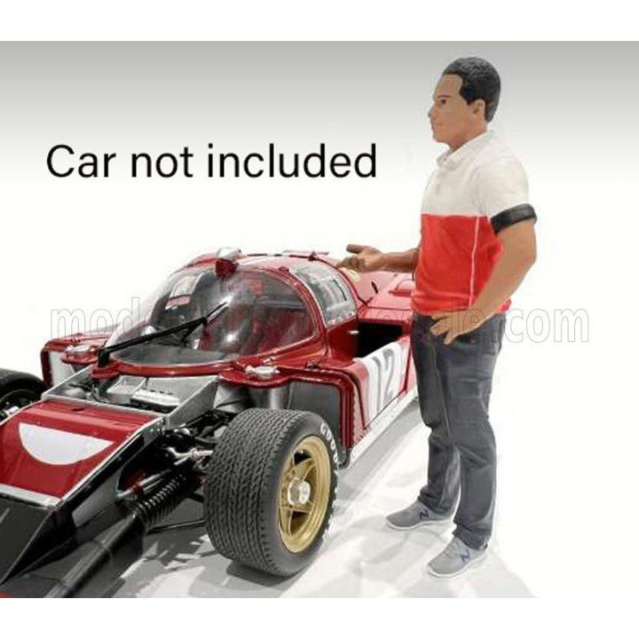 AMERICAN DIORAMA FIGURES MAN RACE CREW IV - BLACK RED WHITE 1/24