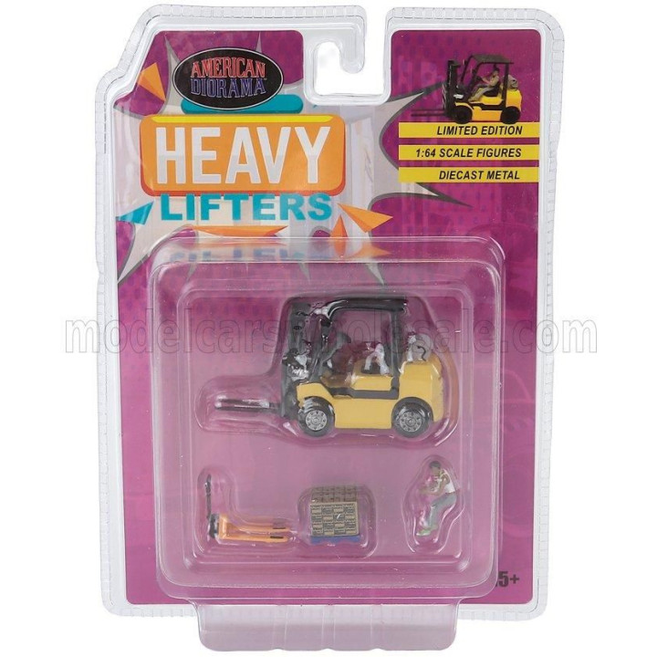 AMERICAN DIORAMA ACCESSORIES B316 CARRELLO ELEVATORE VERTICALE - VERTICAL ORDER PICKER 4 WHEELS - VARIOUS 1/64