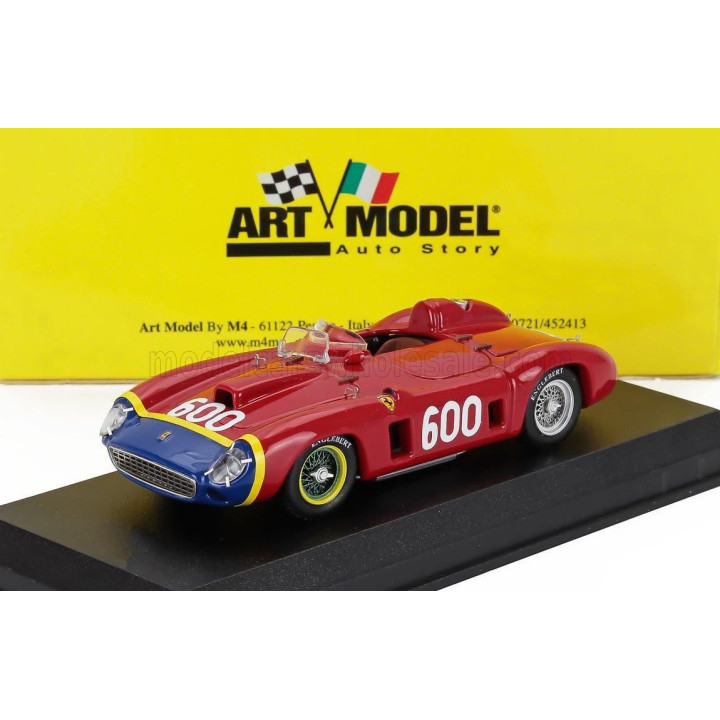 ART MODEL FERRARI 290MM SPIDER sn0616 N 600 MILLE MIGLIA 1956 JUAN MANUEL FANGIO - RED BLUE YELLOW 1/43