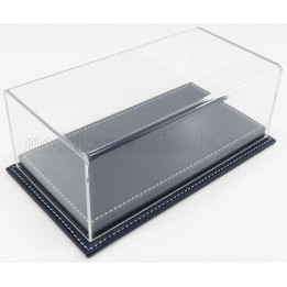 ATLANTIC VETRINA DISPLAY BOX MOLHOUSE BASE IN PELLE - LEATHER BASE BLUE - Lungh.LENGHT cm 23 X Largh.WIDTH cm 12 X Alt.HEIGHT cm