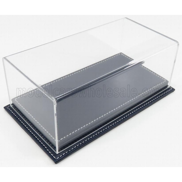 ATLANTIC VETRINA DISPLAY BOX MOLHOUSE BASE IN PELLE - LEATHER BASE BLUE - Lungh.LENGHT cm 23 X Largh.WIDTH cm 12 X Alt.HEIGHT cm