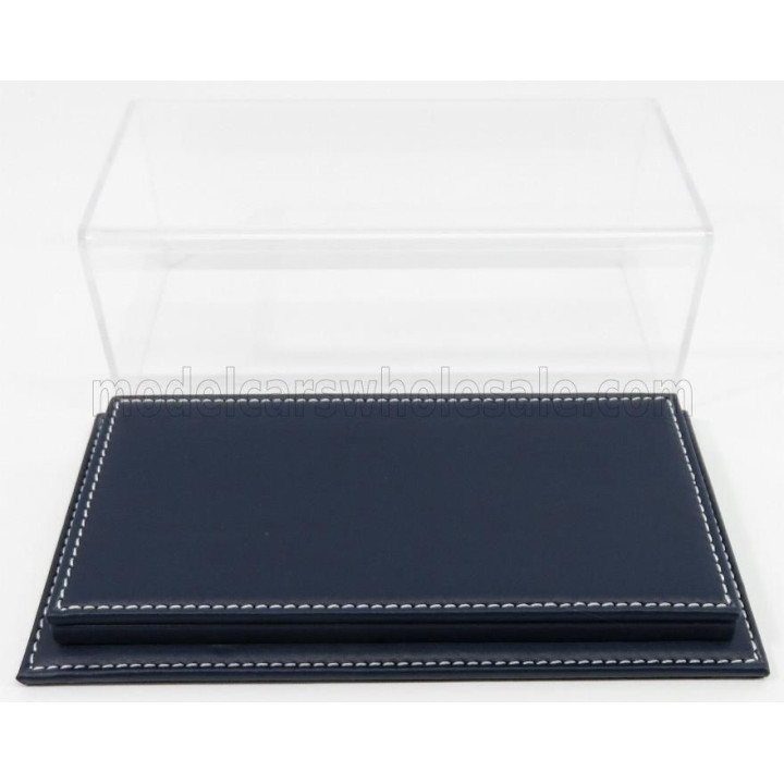 ATLANTIC VETRINA DISPLAY BOX MOLHOUSE BASE IN PELLE - LEATHER BASE BLUE - Lungh.LENGHT cm 23 X Largh.WIDTH cm 12 X Alt.HEIGHT cm