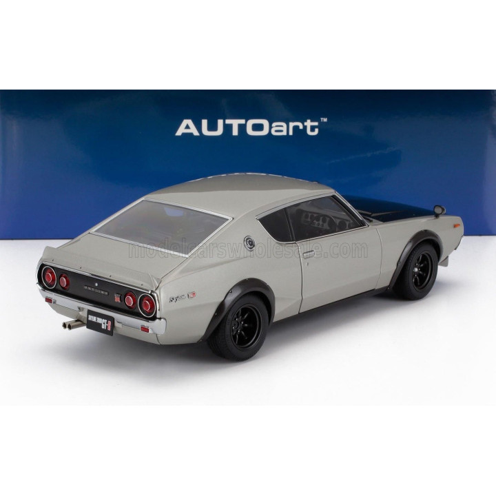 AUTOART NISSAN SKYLINE 2000 GT-R (KPGC110) TUNED VERSION COUPE 1973 - SILVER BLACK 1/18