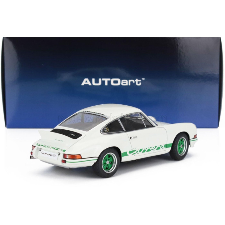 AUTOART PORSCHE 911 CARRERA RS 2.7 COUPE 1973 - WHITE GREEN 1/18