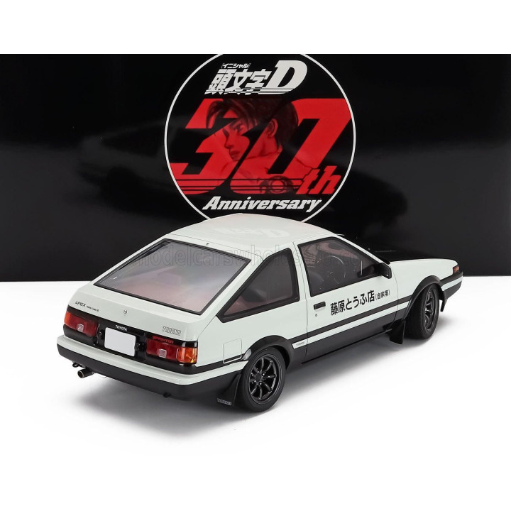 AUTOART TOYOTA SPRINTER TRUENO (AE86) INITIAL D PROJECT D FINAL VERSION 30th AANIVERSARY 1980 - WHITE BLACK 1/18