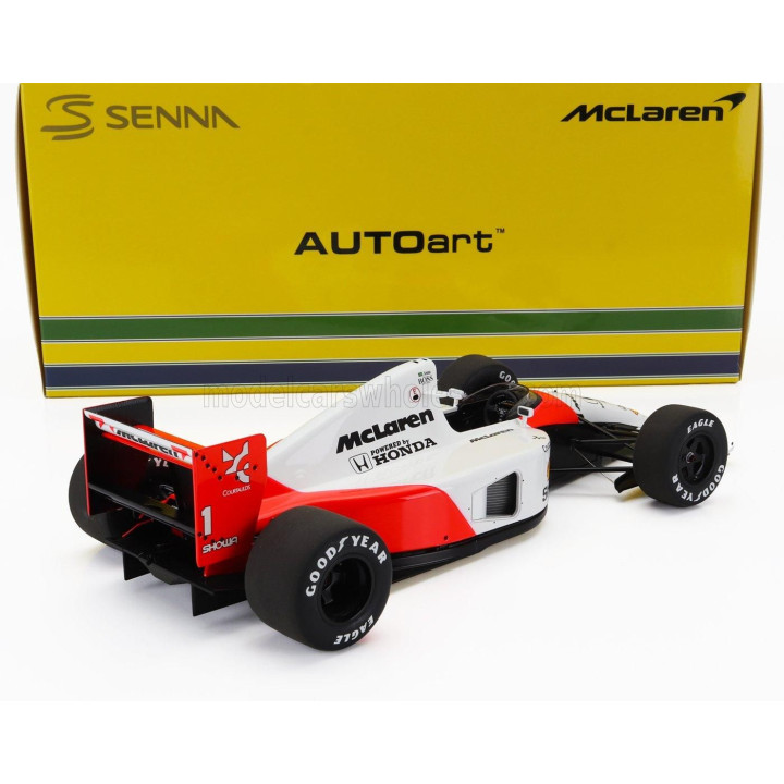 AUTOART McLAREN F1  MP4/6 HONDA N 1 WORLD CHAMPION 2nd JAPAN GP AYRTON SENNA 1991 - WITH McLAREN LOGO - RED WHITE 1/18