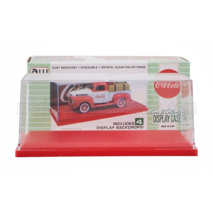 AUTOWORLD VETRINA DISPLAY BOX VETRINA - BASE IN PLASTICA ROSSA - COCA-COLA PLASTIC BASE RED - Lungh.LENGTH cm  X Largh.WIDTH cm 