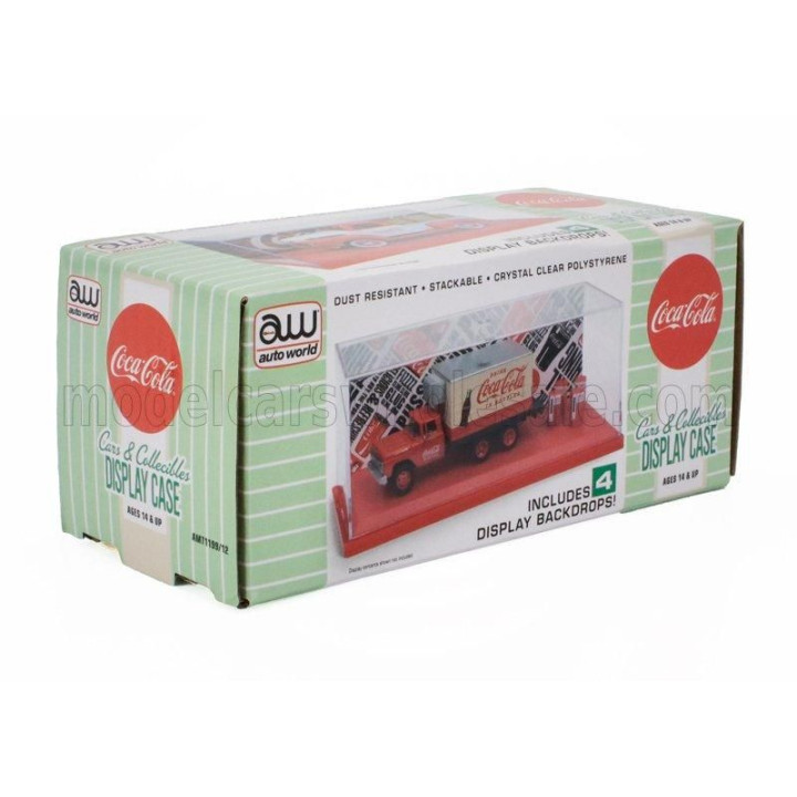 AUTOWORLD VETRINA DISPLAY BOX VETRINA - BASE IN PLASTICA ROSSA - COCA-COLA PLASTIC BASE RED - Lungh.LENGTH cm  X Largh.WIDTH cm 