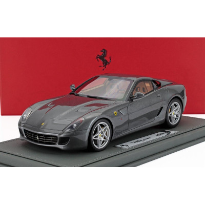 BBR MODELS FERRARI 599 GTB FIORANO 2006 - MANUAL GEAR BOX - CAMBIO MANUALE - CON VETRINA - WITH SHOWCASE - GRIGIO SILVERSTONE - 
