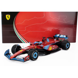 BBR MODELS FERRARI F1  SF-24 TEAM SCUDERIA FERRARI N 16 3rd MIAMI GP 2024 CHARLES LECLERC - POLYFOAM PACKAGING - RED LIGHT BLUE 