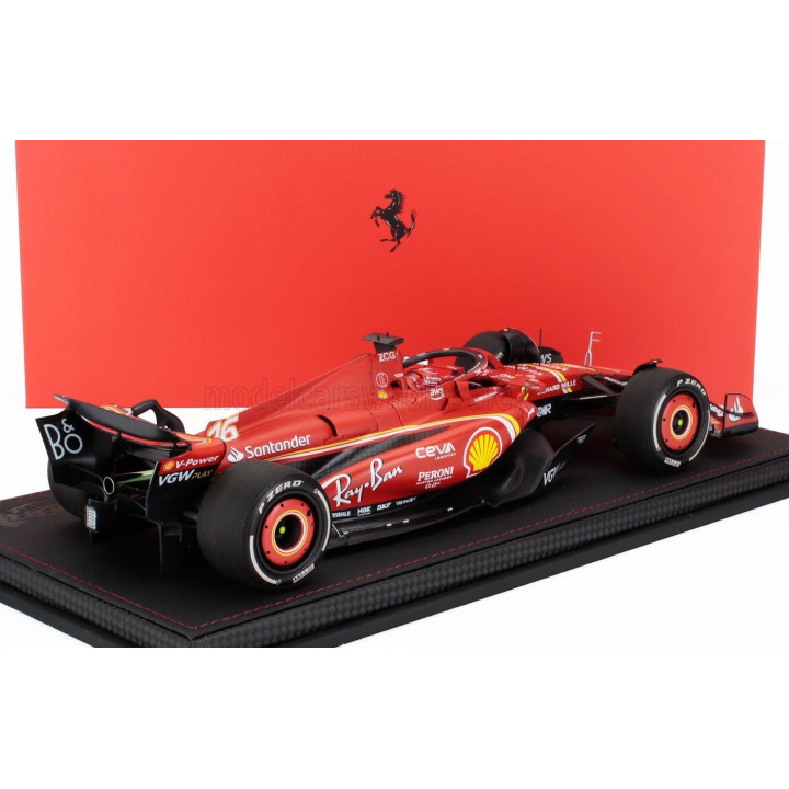 BBR MODELS FERRARI F1  SF-24 TEAM SCUDERIA FERRARI N 16 2nd AUSTRALIAN GP 2024 CHARLES LECLERC - CON VETRINA - WITH SHOWCASE - R