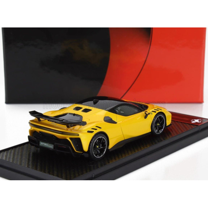 BBR MODELS FERRARI SF90 XX STRADALE 2024 - GIALLO TRISTRATO - YELLOW MET BLACK 1/43
