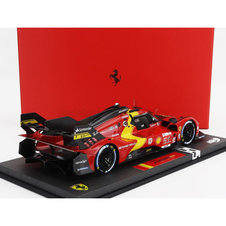 BBR MODELS FERRARI 499P 3.0L TURBO V6 TEAM FERRARI AF CORSE N 51 WINNER 24h LE MANS 2023 ALESSANDRO PIER GUIDI - JAMES CALADO - 