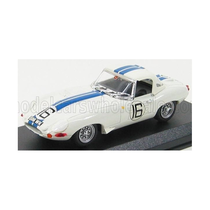 BEST MODEL JAGUAR E-TYPE 3.8L TEAM BRIGGS CUNNINGHAM N 16 24h LE MANS 1963 R.SALVADORI - P.RICHARDS - WHITE BLUE 1/43