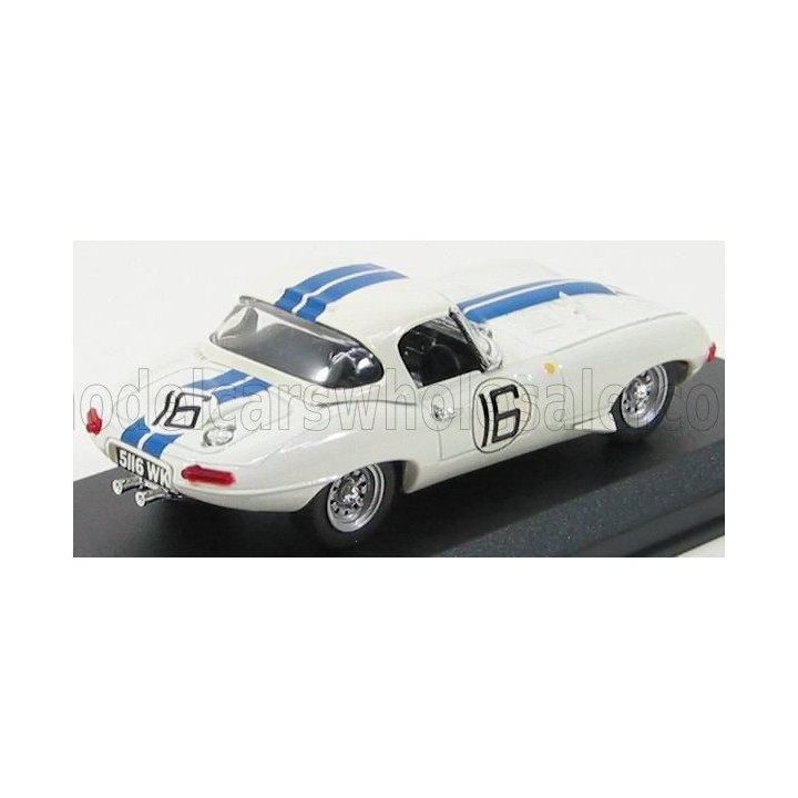 BEST MODEL JAGUAR E-TYPE 3.8L TEAM BRIGGS CUNNINGHAM N 16 24h LE MANS 1963 R.SALVADORI - P.RICHARDS - WHITE BLUE 1/43