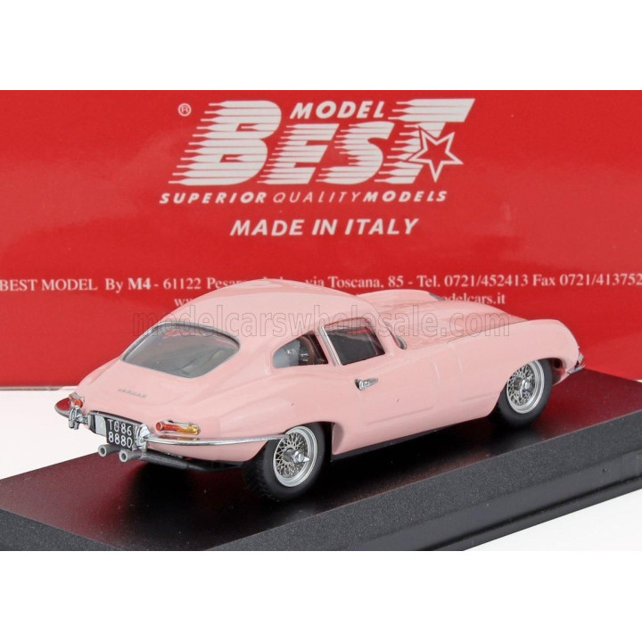 BEST MODEL JAGUAR E-TYPE COUPE 1961 - PERSONAL CAR RITA PAVONE - PINK 1/43