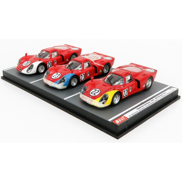 BEST MODEL ALFA ROMEO SET 3X 33.2 N 20 5th 24h DAYTONA 1968 SCHUTZ - VACCARELLA - N 23 6th ANDRETTI - BIANCHI  - N 22 7th CASONI