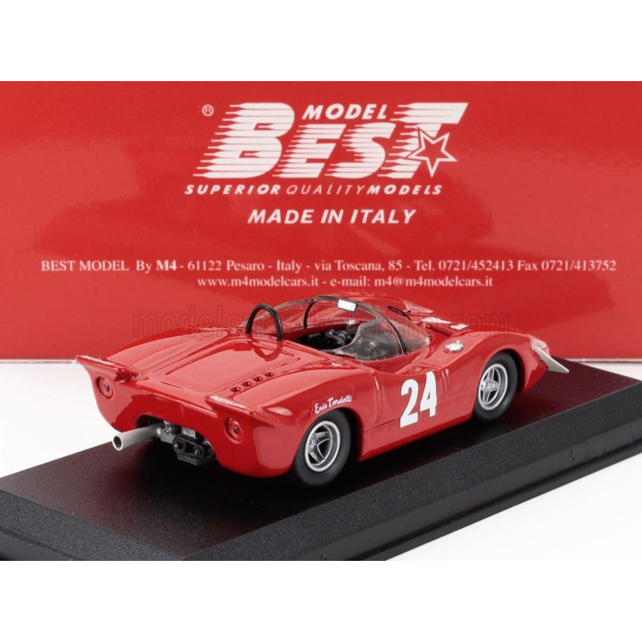BEST MODEL FIAT ABARTH 2000S N 24 PAUL RICARDS 1968 ERIS TONDELLI - RED 1/43