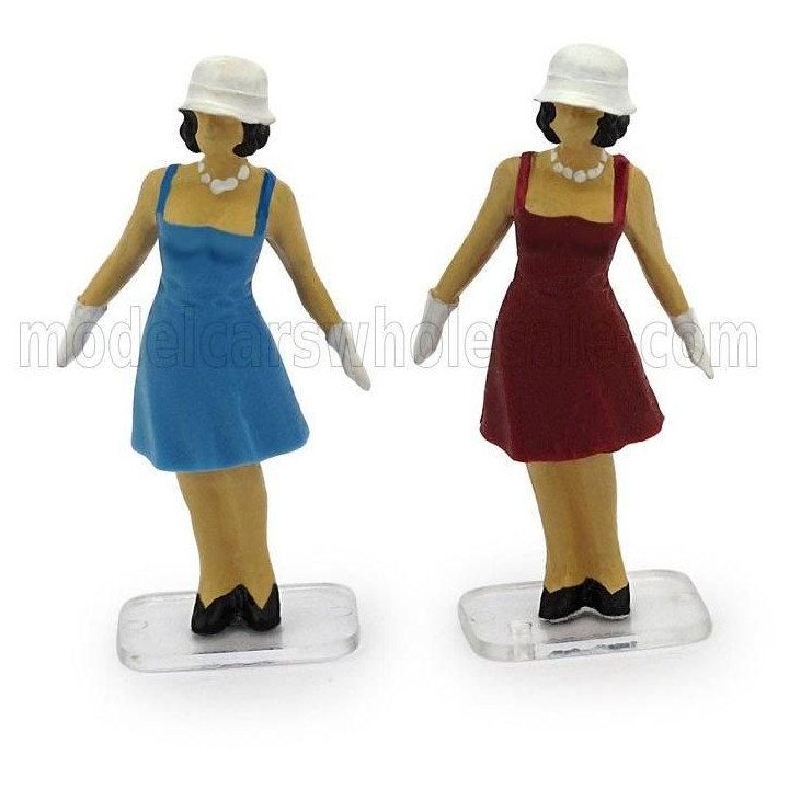 BRUMM FIGURES SET 2X WOMAN DONNA ANNI 60 - BLUE RED 1/43