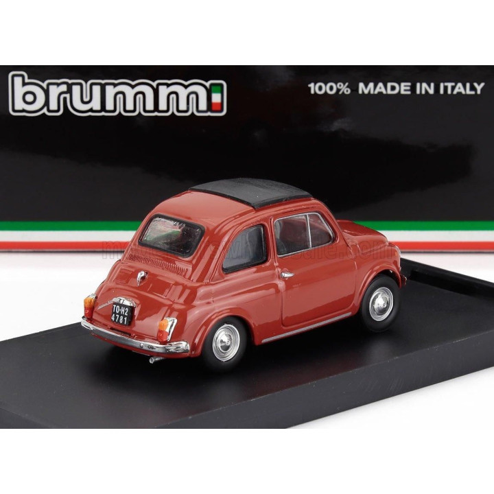 BRUMM FIAT 500F TETTO CHIUSO - CLOSED 1965 - ROSSO MEDIO 1/43