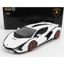 BURAGO LAMBORGHINI SIAN FKP 37 HYBRID 2020 - WHITE BLACK 1/18