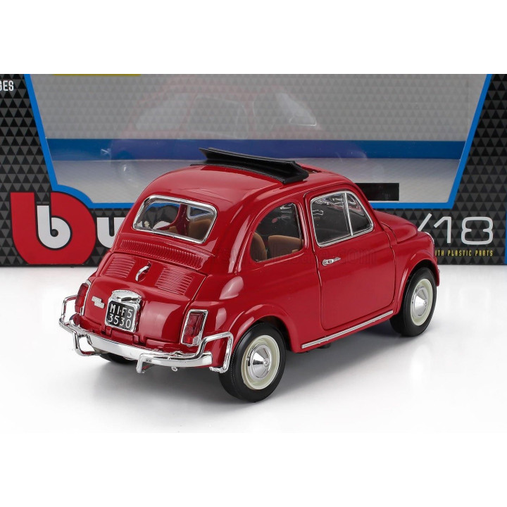 BURAGO FIAT 500L OPEN ROOF 1968 - RED 1/16