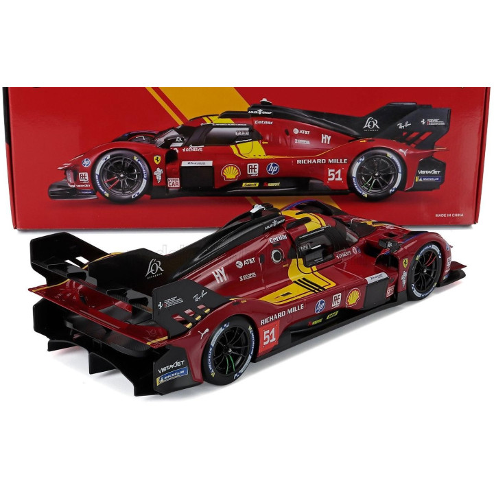 BURAGO FERRARI 499P 3.0L TURBO V6 TEAM FERRARI AF CORSE N 51 3rd 24h LE MANS 2025 ALESSANDRO PIER GUIDI - JAMES CALADO - ANTONIO