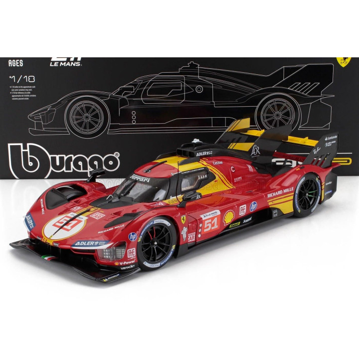 BURAGO FERRARI 499P 3.0L TURBO V6 TEAM FERRARI AF CORSE N 51 3rd 24h LE MANS 2024 ALESSANDRO PIER GUIDI - JAMES CALADO - ANTONIO