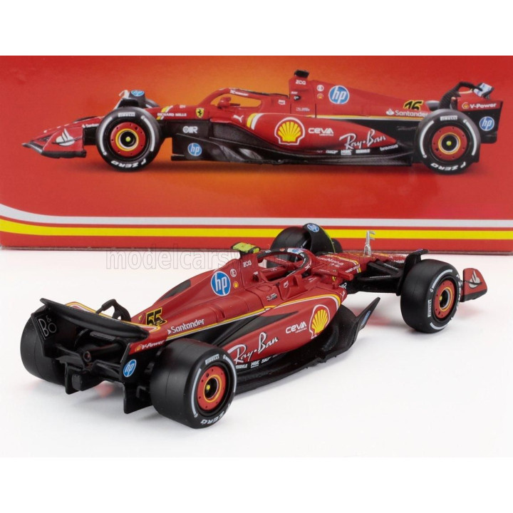 BURAGO FERRARI F1  SF-24 TEAM SCUDERIA FERRARI N 55 4th ITALY MONZA GP 2024 CARLOS SAINZ - RED WHITE BLACK 1/43