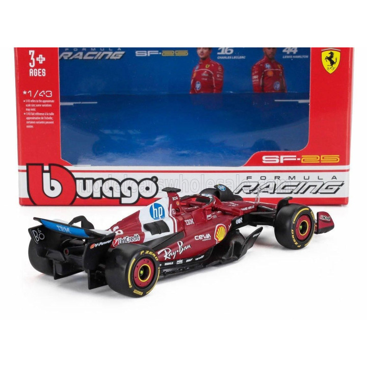 BURAGO FERRARI F1  SF-25 TEAM SCUDERIA FERRARI HP N 16 SEASON 2025 CHARLES LECLERC - RED 1/43