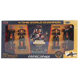 BURAGO RED BULL SET F1  4X - 4 TIME WORLD CHAMPION - RB16B N 33 SEASON 2021 - RB18 N 1 SEASON 2022 - RB19 N 1 SEASON 2023 - RB20