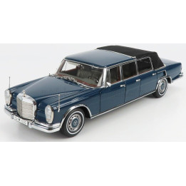 CMC MERCEDES BENZ S-CLASS 600 PULLMAN (W100) LANDAULET SOFT-TOP SEMICONVERTIBLE 1969 - BLUE 1/18
